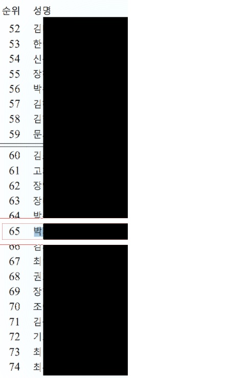 2017년 대회 순위 65위